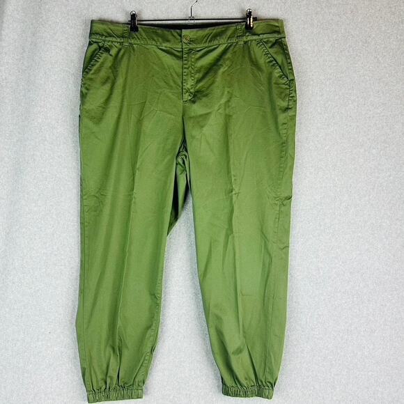 Lane Bryant Womans Sz 20 Plus Pants Green Comfort Waist Pockets - Picture 2 of 9